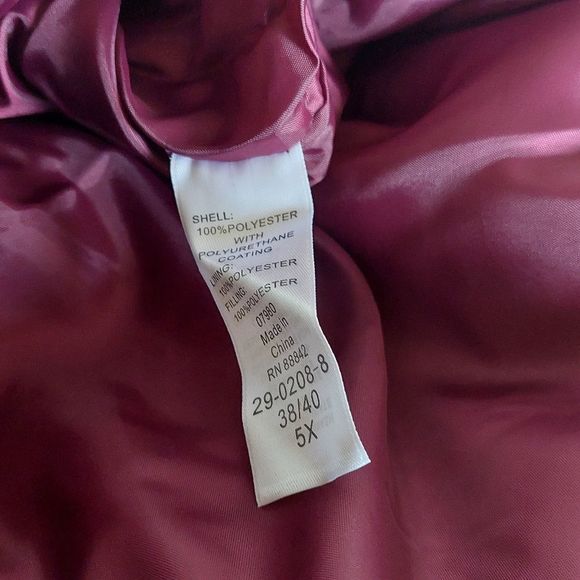 38/40 Ellos Wine Red Burgundy Mid-length Puffer Coat w Pockets & Hood NWT NIB - Picture 4 of 13